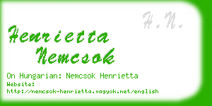 henrietta nemcsok business card